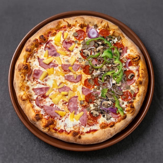 Half & Half Specialty Pizza.